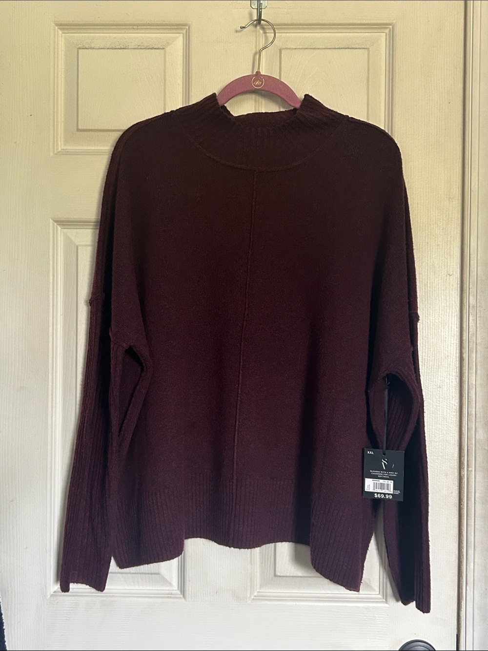 NWT Simply Vera Vera Wang luxe cashmere blend Mockneck sweater size XXL - Picture 2 of 6